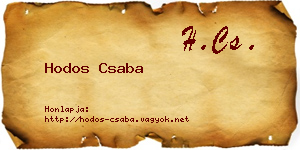 Hodos Csaba névjegykártya